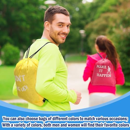 Kacctyen 60 Pcs Drawstring Backpacks with Motivational Quotes