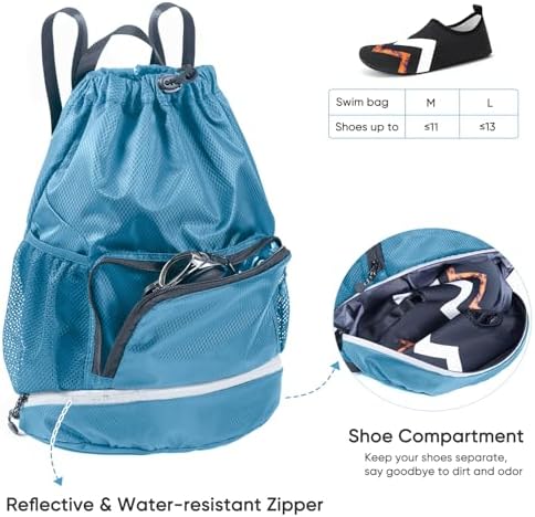 VIGEGARI Swim Essentials Drawstring Gym Bag for Kids and Adults