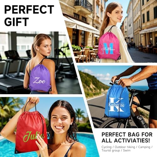 Custom Drawstring Bags with Logo 100 Pack Gym Travel Backpacks