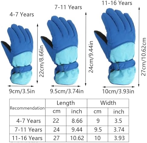 Winter Windproof Warm Gloves for Boys and Girls Outdoor Skating Snow Ski Gloves Snowboarding Kids Gloves Stylish