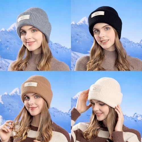 ZOORON Cuffed Skull Knit Beanie for All Seasons