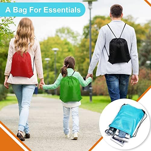 Shappy 100 Piece Drawstring Backpacks Waterproof Cinch Bags Multicolor Large Capacity