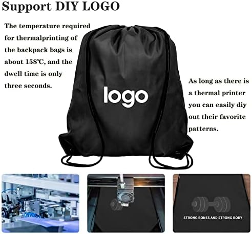 60 Pieces Drawstring Gym Backpack for Men Women Outdoor Sports Sackpack