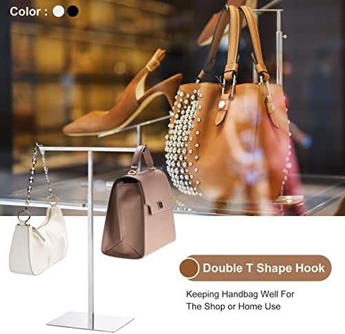 Uxcell T-Shaped Metal Purse Display Stand Adjustable Black