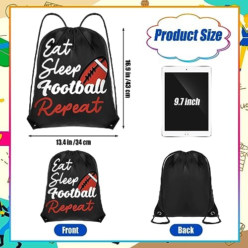 Windyun 16 Pcs Football Pattern Drawstring Bags for Gym and Travel