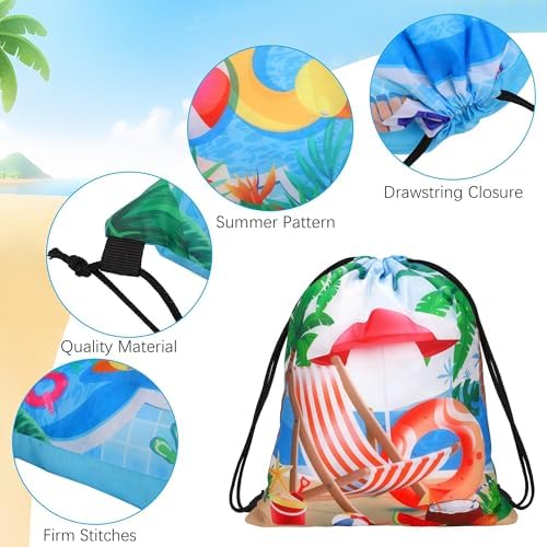 MIMIND 24 Pcs Drawstring Backpacks for Beach Parties