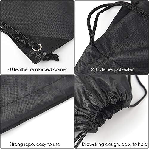 FEPITO 12 Pack Drawstring Backpack Bags Black