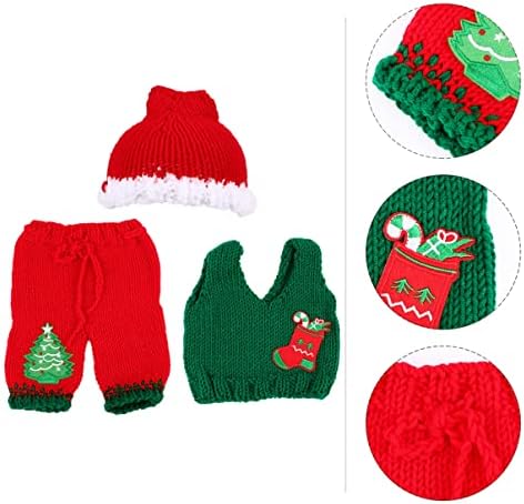 Baby Knitted Christmas Photo Outfit Set for Newborn to 13 Days
