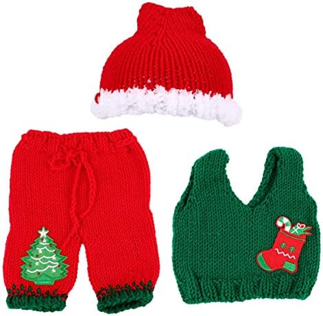 Baby Knitted Christmas Photo Outfit Set for Newborn to 13 Days