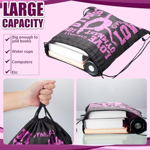 8 Pcs Gymnastics Drawstring Bags for Gym Class Sports Team