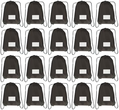 20 Piece Drawstring Backpack Bulk Set for Gym Travel Sports Yoga