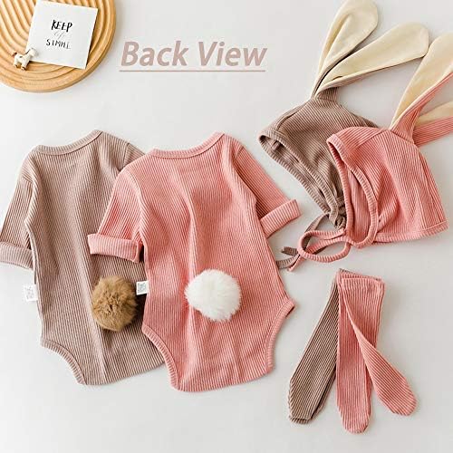 Baby Easter Bunny Outfit with 3D Ear Hat and Plush Tail