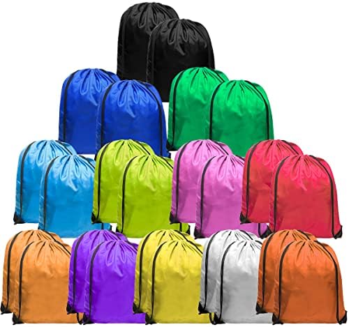 60 Pack Heavy Duty Drawstring Backpacks for Sports and Events