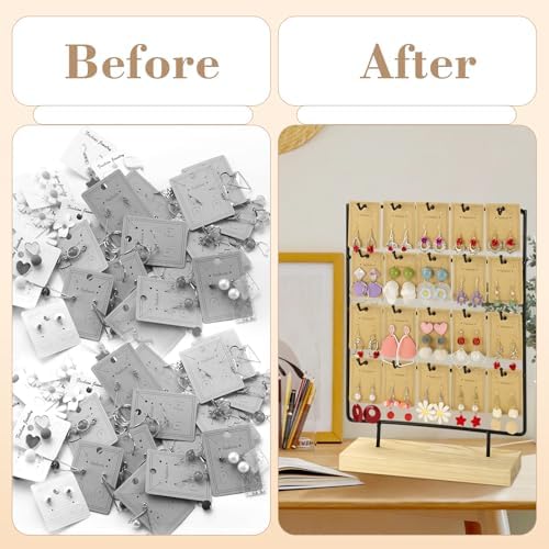 Modern 4-Tier Earring Display Stand with 20 Hooks