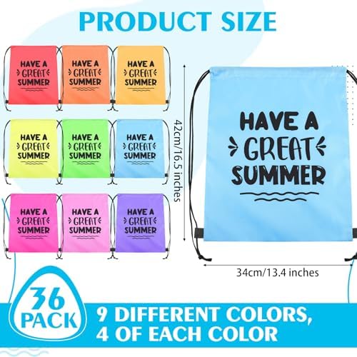 SilTriangle 36 Pcs Summer Party Drawstring Bags
