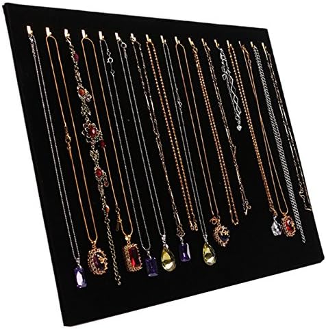 Tinsow 147 Inch x 12 Inch 17 Hook Jewelry Tray Display Organizer