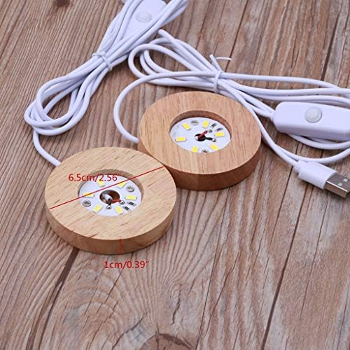 Round Display Base LED Lighted Stand for Crystal Glass Resin Art