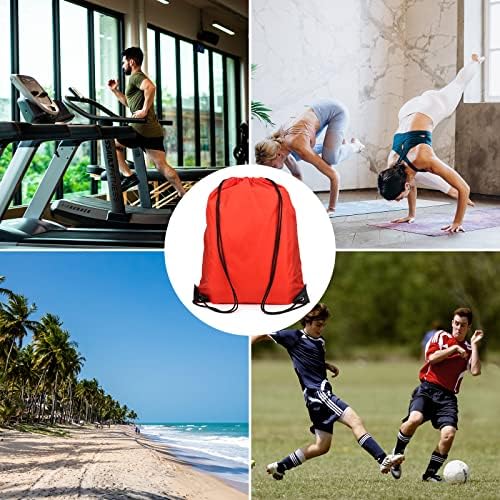12 Piece Red Drawstring Bags for Gym and Travel