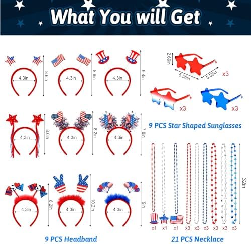39 PCS Fourth of July Accessory Set for Women