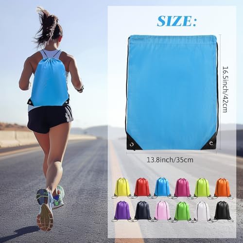 WSBArt Drawstring Backpack 12 Pcs Bulk Waterproof Gym Bag