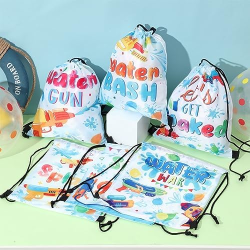 Paterr 12 Pcs Water Gun Drawstring Backpacks