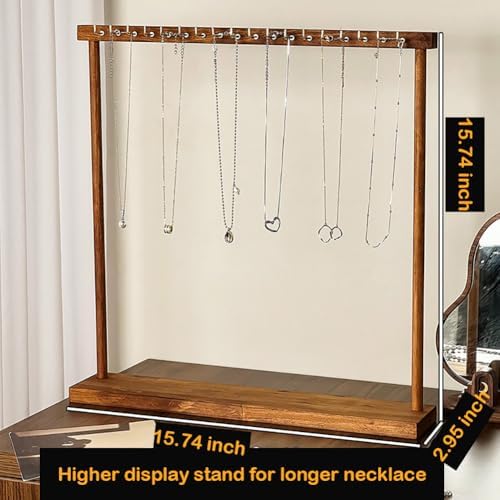 18 Hook Jewelry Display Stand with Gold Hooks
