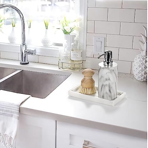 Emibele White Marble Bathroom Vanity Tray 8 Small