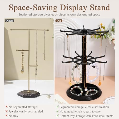 2 Tier Jewelry Stand Black Keychain Holder