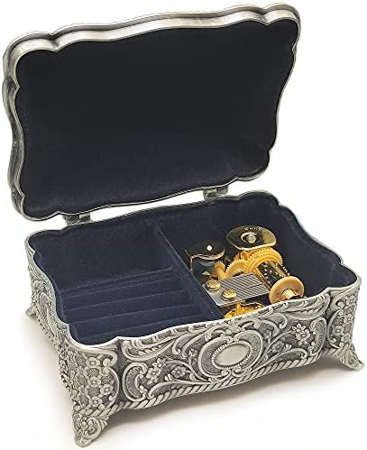 Falado Jewelry Music Box Wind Up Golden Movement