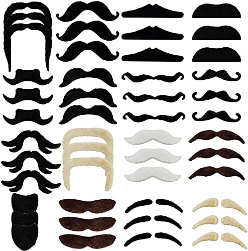 Jutoe 48pcs Fake Mustaches Halloween Party Supplies