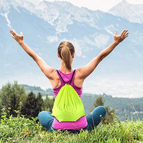 KUUQA 8Pcs Drawstring Backpacks - Gym Sport Travel Bags