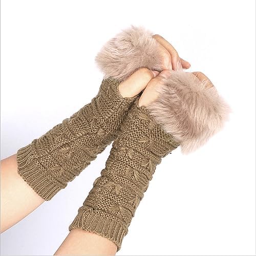Winter Fingerless Gloves for Women Knit Arm Warmers