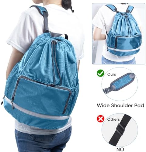 VIGEGARI Swim Essentials Drawstring Gym Bag for Kids and Adults
