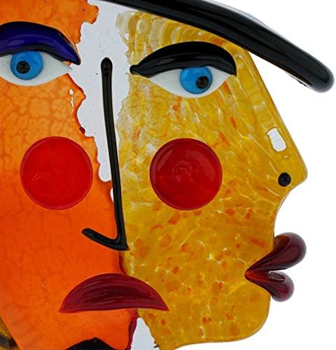 Glass Of Venice Murano Glass Picasso Head of A Woman with Black Hat