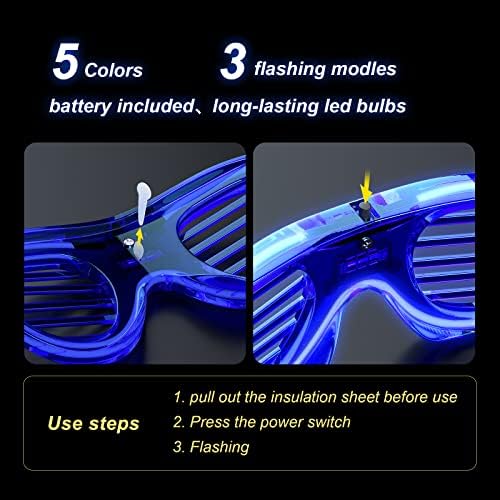 LED Glow in the Dark Glasses 15 Pack Party Favor Set