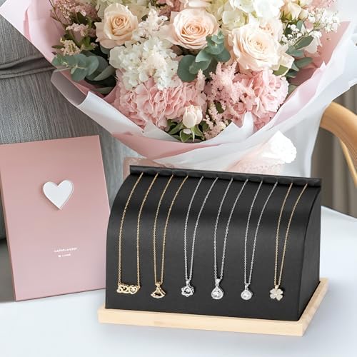 PU Cambered Necklace Display Stand for Women Black