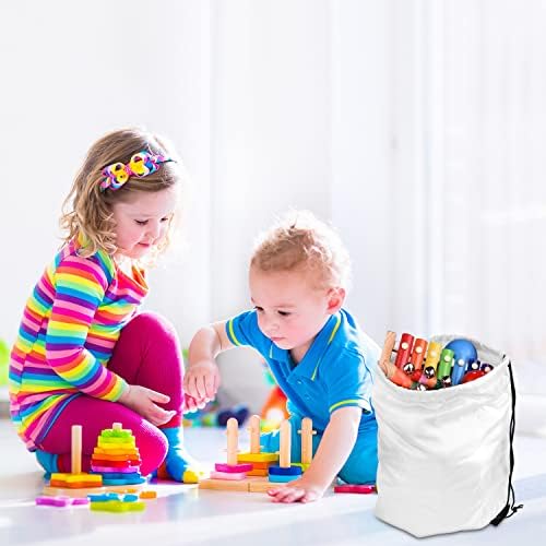 PLULON 25 Pcs White Drawstring Gym Bags