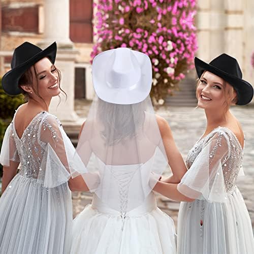 Unittype 12 Pcs Women Cowgirl Cowboy Hats Bachelorette Bridal Costume Accessories