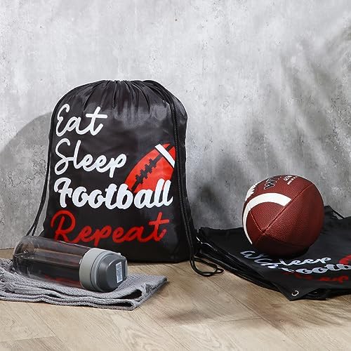 Windyun 16 Pcs Football Pattern Drawstring Bags for Gym and Travel