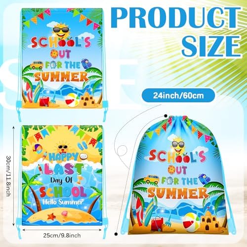 Kacctyen 30 Pcs Summer Drawstring Gift Bags for Graduation and Classroom Parties