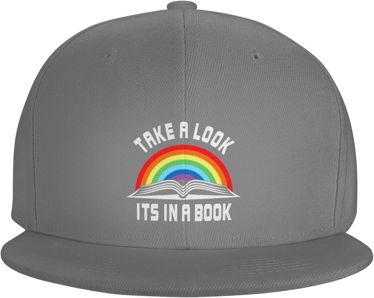 Take A Look Its In A Book Trucker Hat Fashion Flat Bill Adjustable Baseball Cap