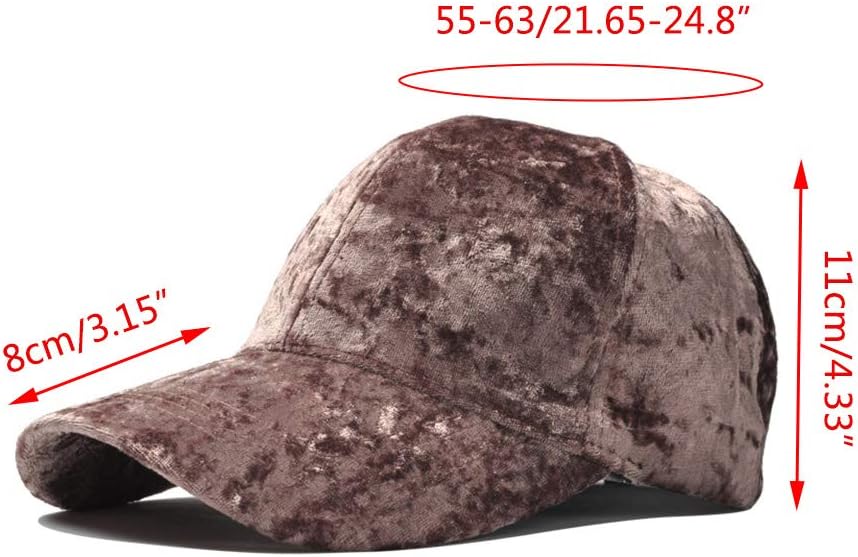 Beerty Baseball Cap Faux Velvet Flannel Hat Solid Color Adjustable Snapback for Women Men Outdoor