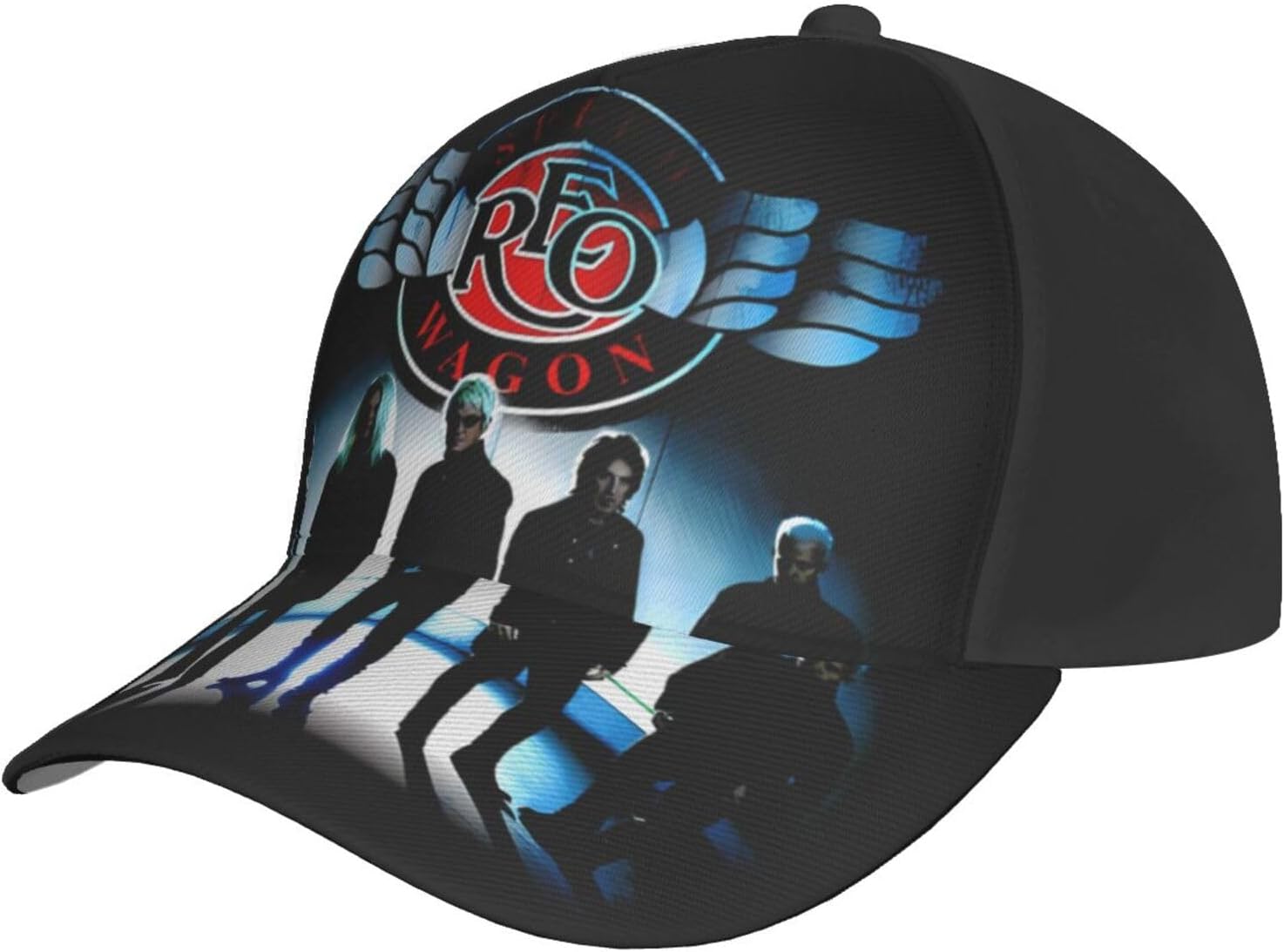 BESUCHER REO Rock Music Speedwagon Baseball Cap Adjustable Hat Casual Outdoor Sun Chapeau Unisex Black