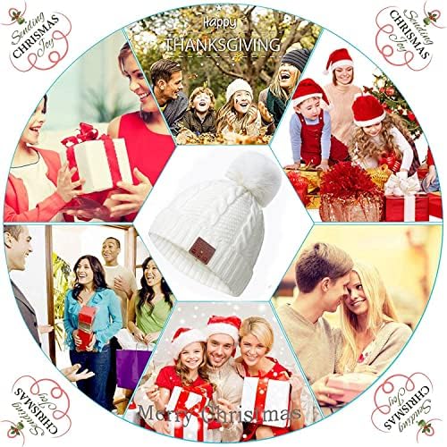 Bluetooth Beanie Hat for Women Girls with Stereo Headphones and Mic