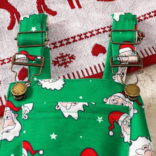 Christmas Santa Printed Bib Pants for Boys Girls Winter Outfit