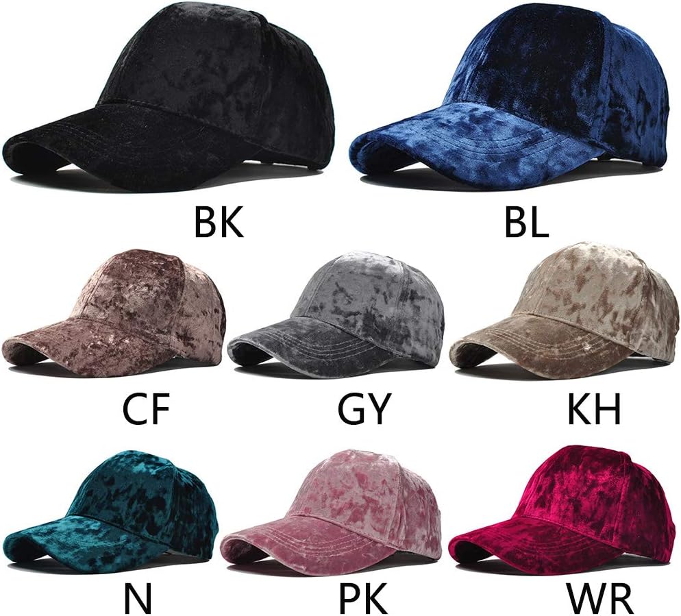 Beerty Baseball Cap Faux Velvet Flannel Hat Solid Color Adjustable Snapback for Women Men Outdoor