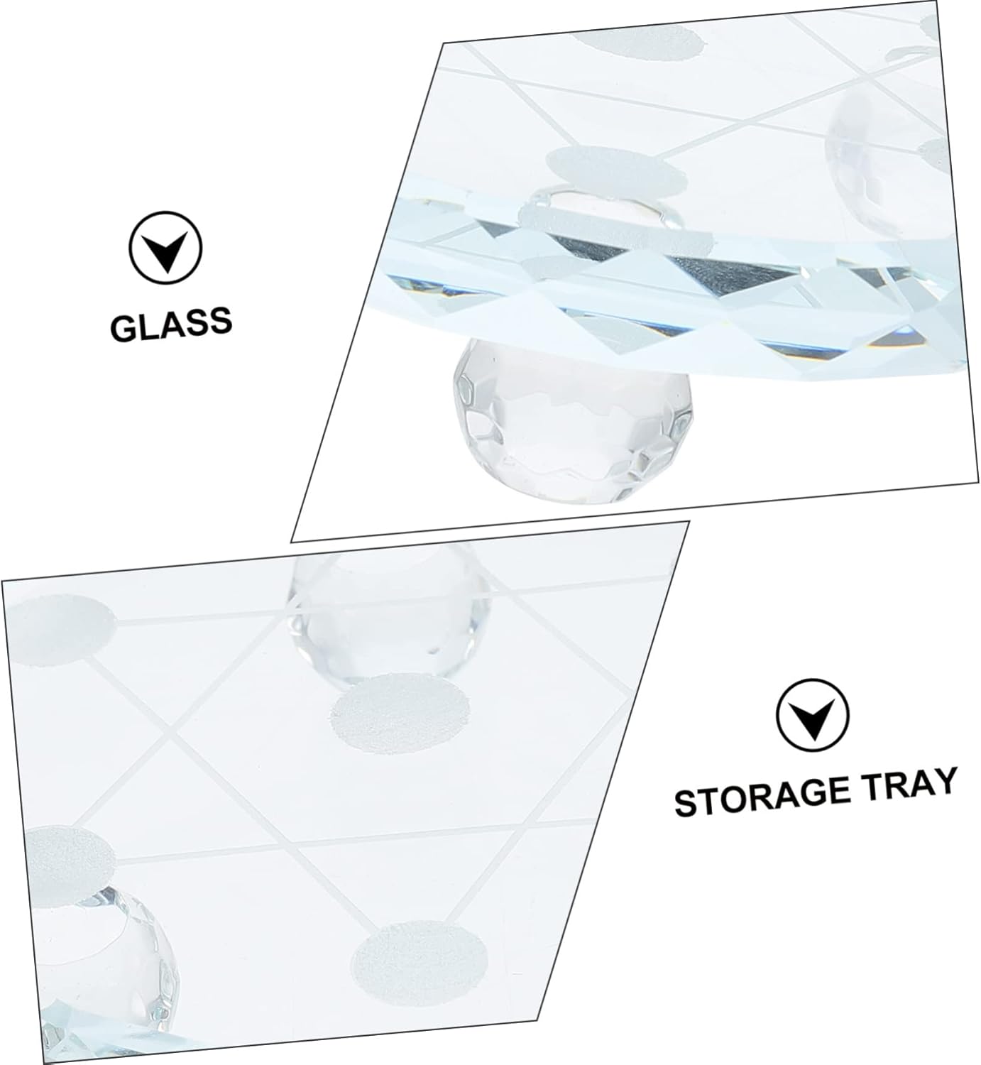 Happyyami Glass Seven-Star Crystal Display Tray for Jewelry Home Decor