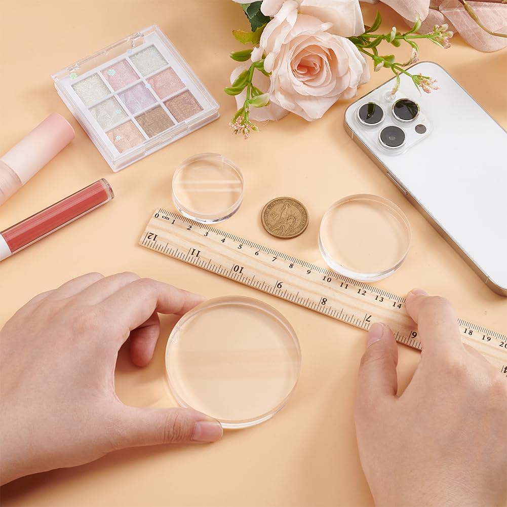 Fingerinspire 3 Sizes Clear Acrylic Display Bases for Jewelry Photography Props