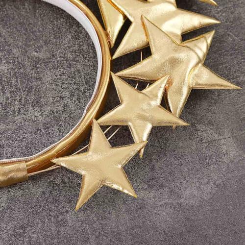 Yean Giant Star Headband Gold Goddess Halo Hair Band Festival Star Headdress for Women and Girls