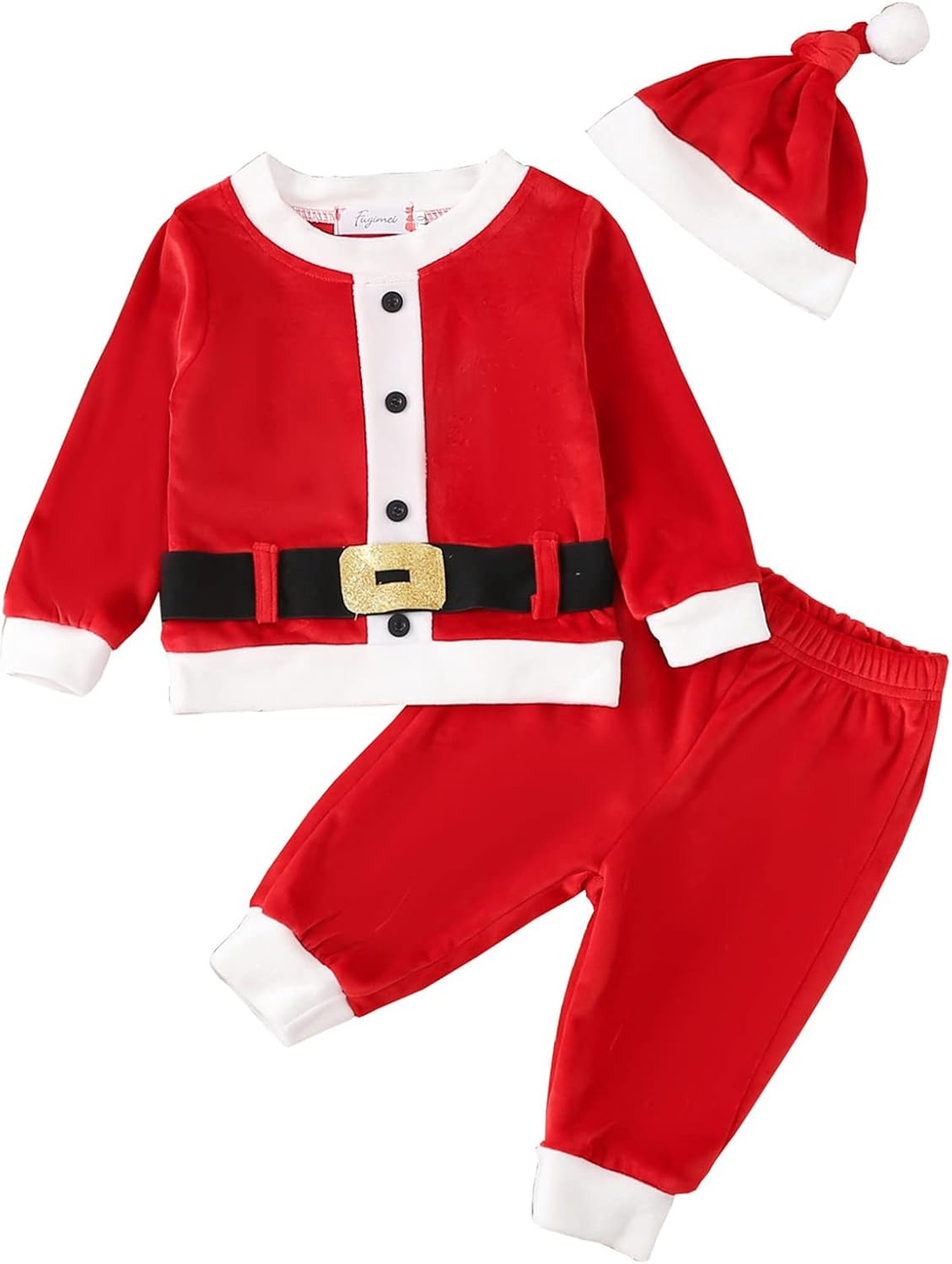 Santa Baby Outfit for Newborn Boys and Girls Winter Christmas Clothing Set